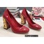 Dolce & Gabbana Logo Heel 10.5cm Patent leather Pumps Red 2022