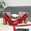 Dolce & Gabbana Logo Heel 10.5cm Patent leather Pumps Red 2022