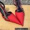 Versace Heel 7cm La Greca Signature Slingback Pumps Red 2022