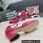 Dolce & Gabbana Heel 6.5cm/10.5cm Patent leather Mary Janes Fuchsia with Geometric Heel 2022