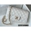 Chanel Mini Classic Flap Handbag A69900 in Lambskin Pearl White