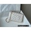 Chanel Mini Classic Flap Handbag A69900 in Lambskin Pearl White