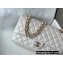Chanel Medium Classic Flap Handbag A01112 in Lambskin Pearl White/Gold