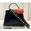Fendi Peekaboo Iconic Medium Bag in Vintage Effect Lambskin Black