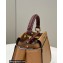 Fendi Peekaboo Iconic Mini Bag Brown in Calfskin Leather with FF Lining
