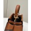 Fendi Peekaboo Iconic Mini Bag Caramel in Calfskin Leather with FF Lining