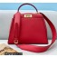 Fendi Peekaboo Iconic Medium Bag in Leather Red with Stripe Lining