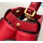 Fendi Peekaboo Iconic Medium Bag in Leather Red with Stripe Lining