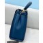Fendi Peekaboo Iconic Medium Bag in Leather Dark Blue with Stripe Lining