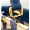 Fendi Peekaboo Iconic Medium Bag in Leather Dark Blue with Stripe Lining