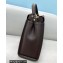 Fendi Peekaboo Iconic Medium Bag in Leather Coffee with Stripe Lining
