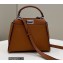 Fendi Peekaboo Iconic Mini Bag in Grain Leather Brown
