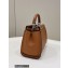 Fendi Peekaboo Iconic Mini Bag in Grain Leather Brown