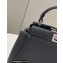 Fendi Peekaboo Iconic Mini Bag in Grain Leather Dark Gray