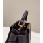 Fendi Peekaboo Iconic Mini Bag Coffee in Calfskin Leather with FF Lining