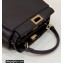 Fendi Peekaboo Iconic Mini Bag Coffee in Calfskin Leather with FF Lining