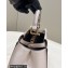 Fendi Peekaboo Iconic Mini Bag in Calfskin Leather Creamy with FF Lining