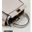 Fendi Peekaboo Iconic Mini Bag in Calfskin Leather Creamy with FF Lining