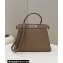 Fendi Peekaboo Iseeu Medium Bag in Selleria Romano Leather Elephant Gray