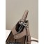 Fendi Peekaboo Iseeu Medium Bag in Selleria Romano Leather Elephant Gray