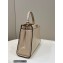 Fendi Peekaboo Iconic Medium Bag in Vintage Effect Lambskin Creamy