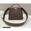 Fendi Peekaboo Iconic Mini Bag Dark Gray in Calfskin Leather with FF Lining