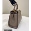 Fendi Peekaboo Iconic Mini Bag Dark Gray in Calfskin Leather with FF Lining