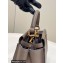 Fendi Peekaboo Iconic Mini Bag Dark Gray in Calfskin Leather with FF Lining