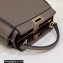 Fendi Peekaboo Iconic Mini Bag Dark Gray in Calfskin Leather with FF Lining