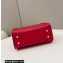 Fendi Peekaboo Iconic Mini Bag Red in Calfskin Leather with FF Lining
