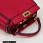 Fendi Peekaboo Iconic Mini Bag Red in Calfskin Leather with FF Lining