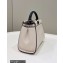 Fendi Peekaboo Iconic Mini Bag Creamy/Black in Calfskin Leather with FF Lining