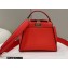 Fendi Peekaboo Iconic Mini Bag Orange Red in Calfskin Leather with FF Lining