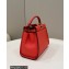 Fendi Peekaboo Iconic Mini Bag Orange Red in Calfskin Leather with FF Lining