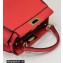 Fendi Peekaboo Iconic Mini Bag Orange Red in Calfskin Leather with FF Lining