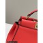 Fendi Peekaboo Iconic Mini Bag Orange Red in Calfskin Leather with FF Lining