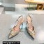 Valentino Heel 8cm Crystal VLogo Signature Calfskin Slingback Pumps Nude