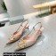 Valentino Heel 4cm Crystal VLogo Signature Calfskin Slingback Pumps Nude