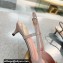 Valentino Heel 4cm Crystal VLogo Signature Calfskin Slingback Pumps Nude
