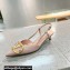 Valentino Heel 4cm Crystal VLogo Signature Calfskin Slingback Pumps Nude