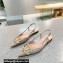 Valentino Crystal VLogo Signature Calfskin Slingback Ballet Flats Nude