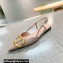 Valentino Crystal VLogo Signature Calfskin Slingback Ballet Flats Nude