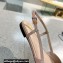 Valentino Crystal VLogo Signature Calfskin Slingback Ballet Flats Nude