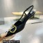 Valentino Heel 4cm Crystal VLogo Signature Calfskin Slingback Pumps Black