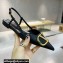 Valentino Crystal VLogo Signature Calfskin Slingback Ballet Flats Black