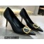 Valentino Heel 8cm Crystal VLogo Signature Calfskin Pumps Black