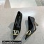 Valentino Heel 8cm Crystal VLogo Signature Calfskin Pumps Black