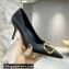 Valentino Heel 8cm Crystal VLogo Signature Calfskin Pumps Black