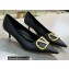 Valentino Heel 4cm Crystal VLogo Signature Calfskin Pumps Black