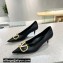 Valentino Heel 4cm Crystal VLogo Signature Calfskin Pumps Black